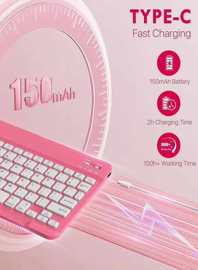 MoKo for iPad (A16) 11th Generation Case with Keyboard 11 inch 2025, iPad 10th Generation 10.9 inch Case with Pencil Holder, Multi-Angle Detachable Bluetooth Keyboard, Pink - Image 5